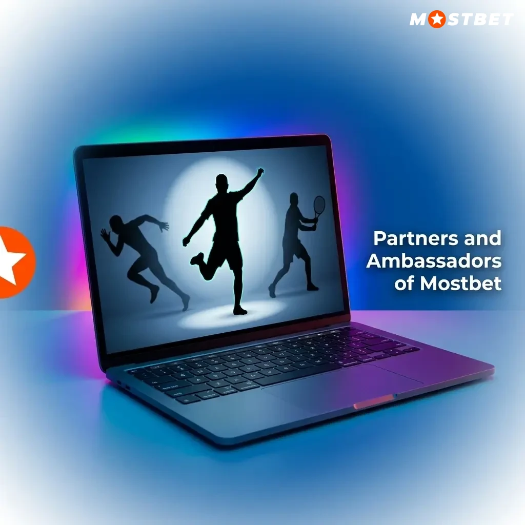 Mostbet partners and ambassadors including cricket influencers, sports personalities, and affiliate media partners in India