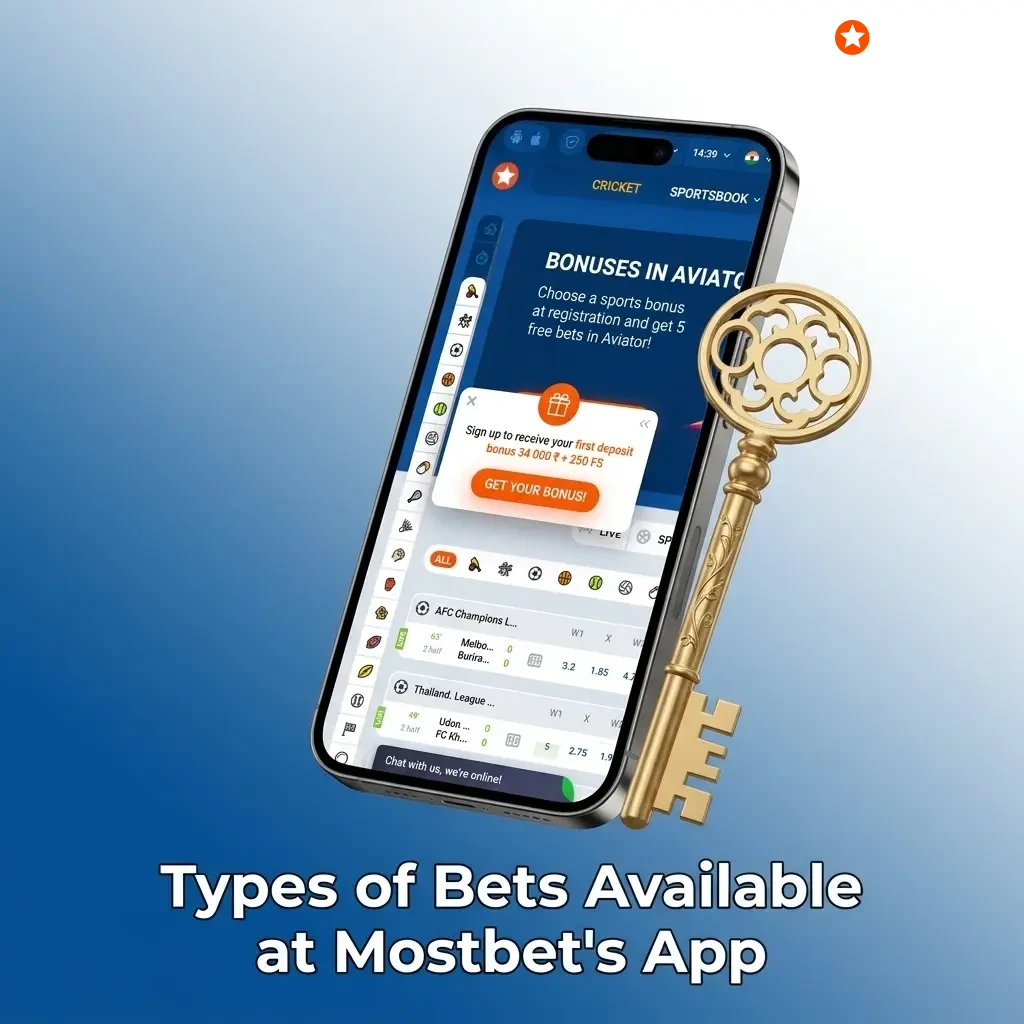 Mostbet app bet types including single, accumulator, system, live, and Toto bets for all punters